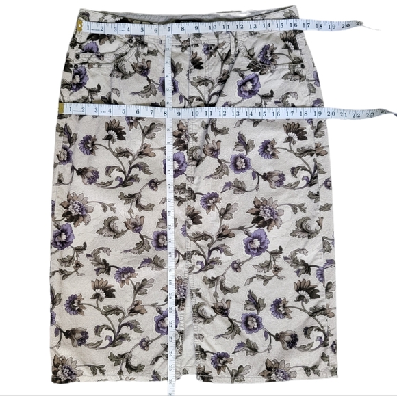 Eddie Bauer Corduroy Floral Pencil Skirt Straight Front Slit Cottage-cor… - Picture 15 of 15